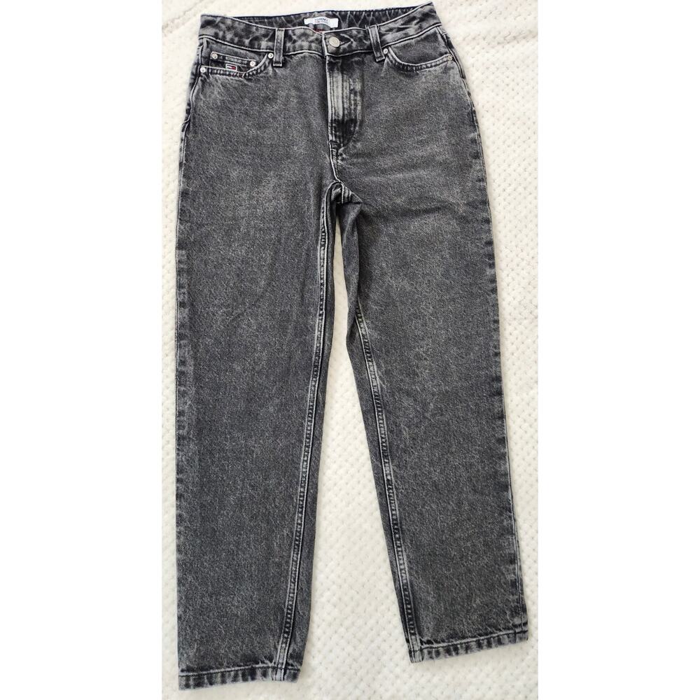 Vintage Tommy Jeans Womens 4 Black Acid Wash High Rise Mom Jeans 27